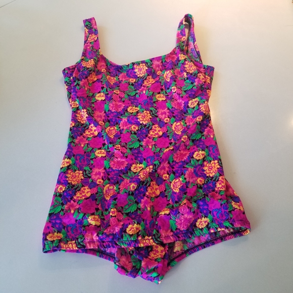 Swim Vintage Neon One Piece Swimsuit Poshmark